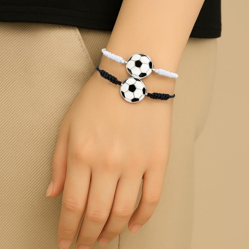 simarro 12pcs Soccer Baseball Basketball Braided Sports Bracelets, Sports Accessories Adjustable Football Inspirational Wristbands for Fans Men Women Teen Adults Team - Image 4
